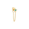 Turquoise / Single Colored Evil Eye Front Back Chain Stud Earring - Adina Eden's Jewels