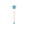Turquoise / Right Colored Flower Chain Drop Ear Cuff - Adina Eden's Jewels