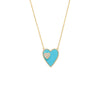 Turquoise Jumbo Pavé Colored Gemstone Double Heart Necklace - Adina Eden's Jewels
