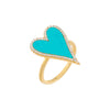 Turquoise / 6 Elongated Pavé Heart Ring - Adina Eden's Jewels