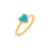 Turquoise / 5 CZ Mini Heart Ring - Adina Eden's Jewels