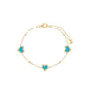 Turquoise Pavé Multi Heart Stone Bracelet - Adina Eden's Jewels