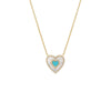 Turquoise Double Colored Stone Heart Necklace - Adina Eden's Jewels
