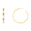 Turquoise Enamel Chain Hoop Earring - Adina Eden's Jewels