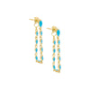 Gold Turquoise Chain Drop Stud Earring - Adina Eden's Jewels