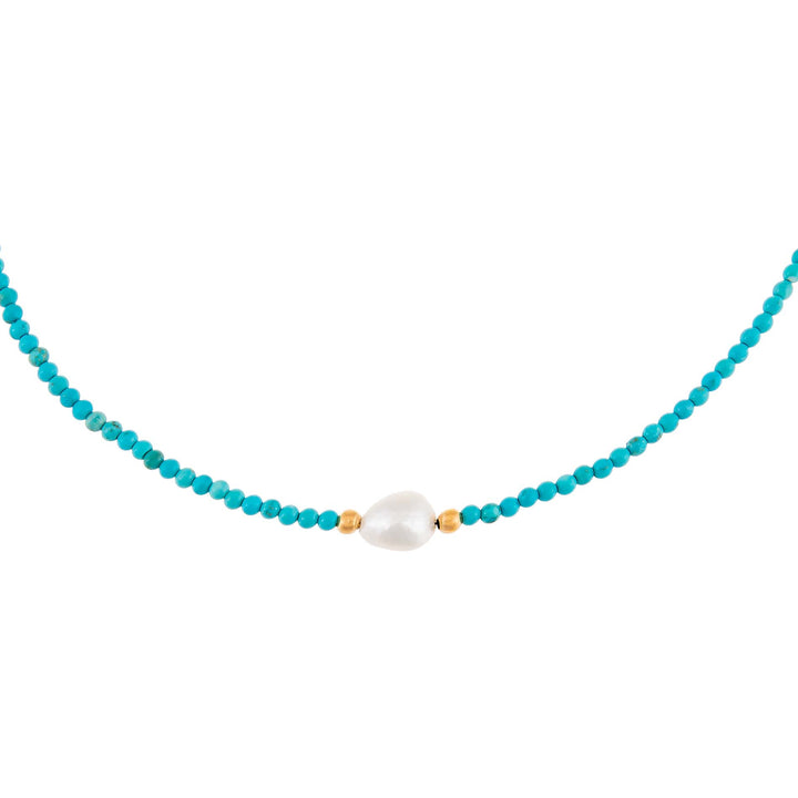 Turquoise Pearl Turquoise Beaded Necklace - Adina Eden's Jewels