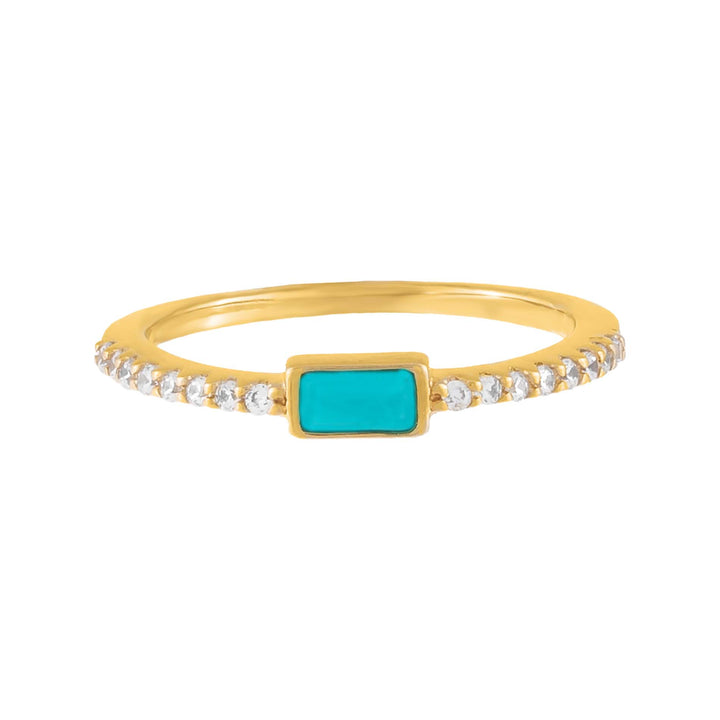  CZ Turquoise Baguette Ring - Adina Eden's Jewels
