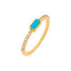 Turquoise / 6 CZ Turquoise Baguette Ring - Adina Eden's Jewels