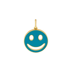 Turquoise Enamel Cut Out Smiley Charm - Adina Eden's Jewels