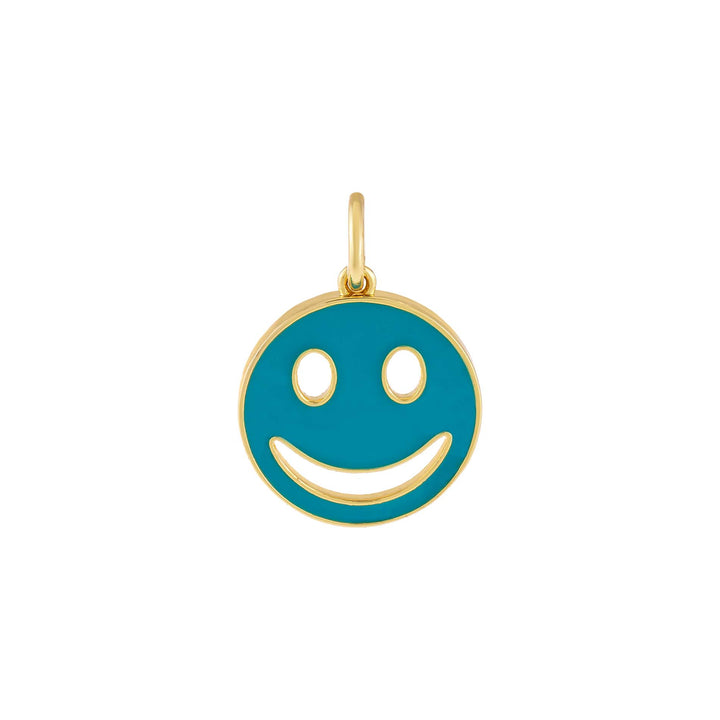 Turquoise Enamel Cut Out Smiley Charm - Adina Eden's Jewels