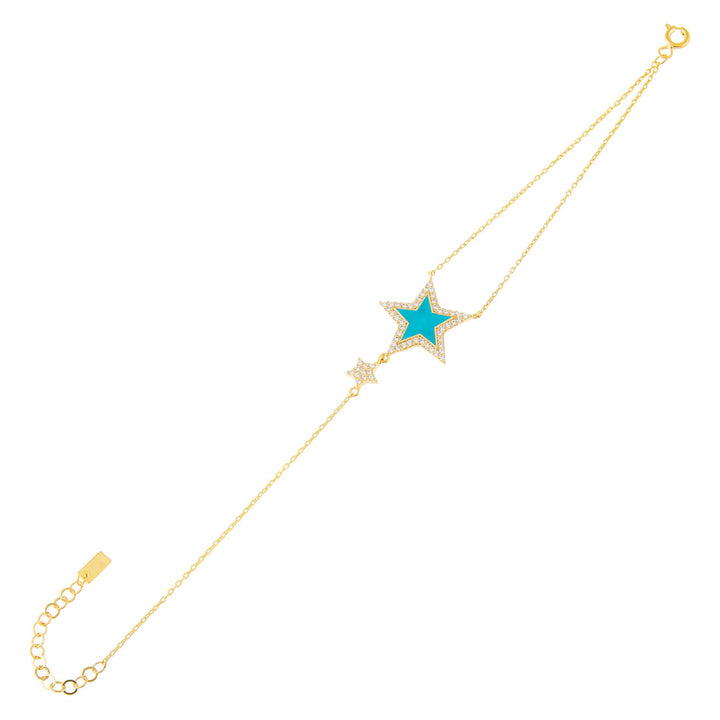 Turquoise CZ Neon Star Bracelet - Adina Eden's Jewels