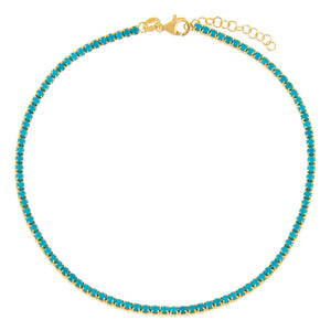  Thin Colored Tennis Anklet - Adina Eden's Jewels