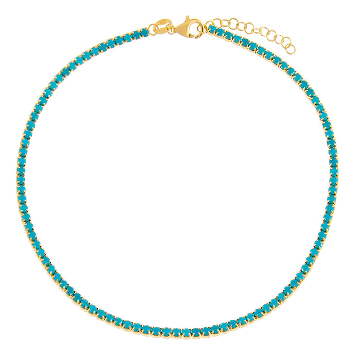  Thin Colored Tennis Anklet - Adina Eden's Jewels