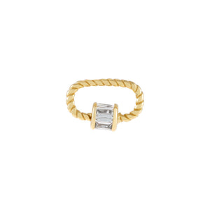 Gold Mini Baguette Toggle Rope Necklace Charm - Adina Eden's Jewels
