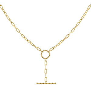 Gold Thin Rope Open Link Lariat - Adina Eden's Jewels