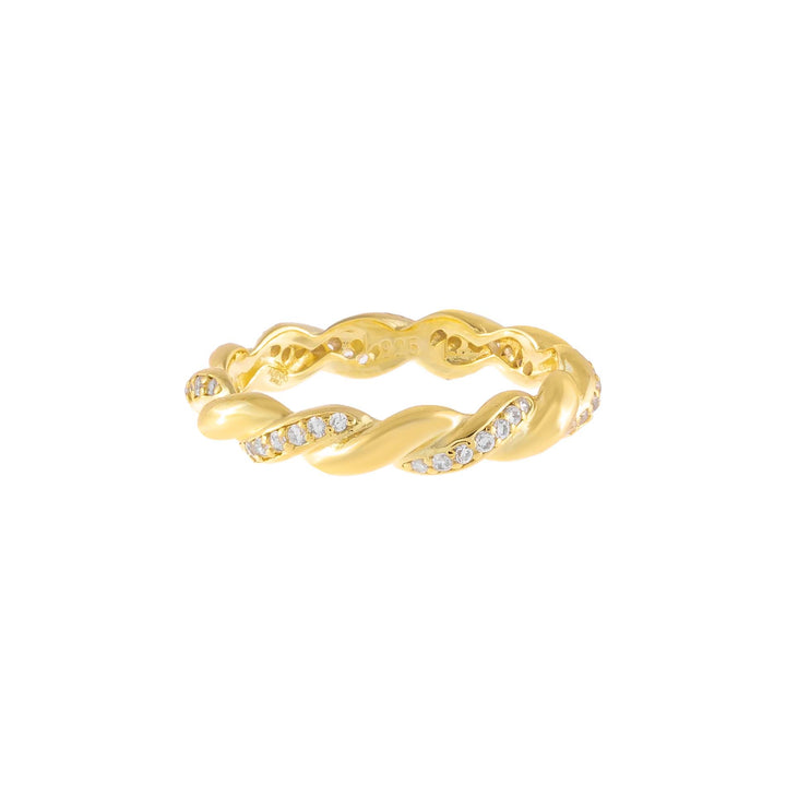  Pavé X Solid Twisted Ring - Adina Eden's Jewels