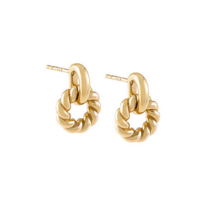 Gold Open Rope Drop Stud Earring - Adina Eden's Jewels