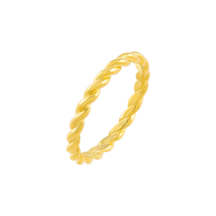 Gold / 6 Thin Rope Ring - Adina Eden's Jewels
