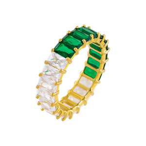  Two Tone Colored Baguette Ring - Adina Eden's Jewels