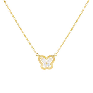 Gold CZ Illusion Butterfly Necklace - Adina Eden's Jewels