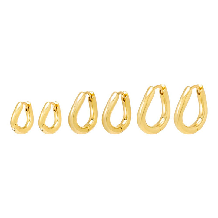 Gold / 8MM Solid Squiggly Huggie Earring - Adina Eden's Jewels