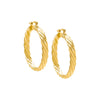 Gold / 40 MM Ridged Hoop Earring - Adina Eden's Jewels