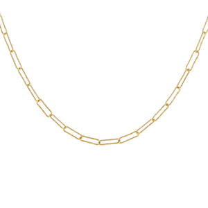14K Gold Wire Diamond Cut Link Necklace 14K - Adina Eden's Jewels