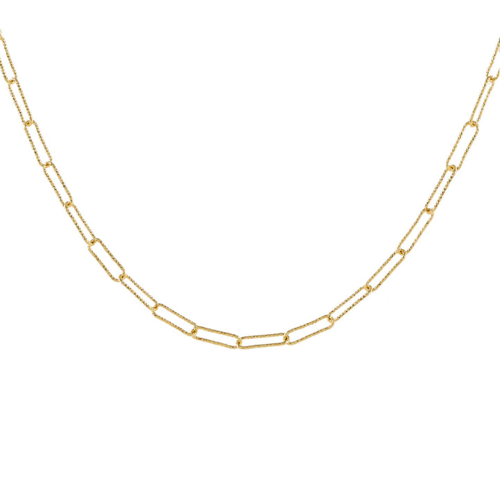 14K Gold Wire Diamond Cut Link Necklace 14K - Adina Eden's Jewels