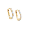 Gold / Pair / 12MM Thin Pave Curved Huggie Earring - Adina Eden's Jewels