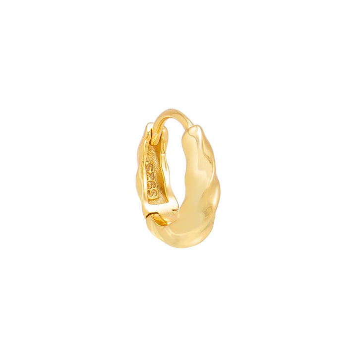 Gold / Single Mini Chunky Graduated Twist Huggie Earring - Adina Eden's Jewels
