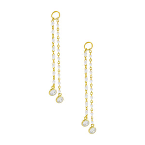  Bezel X Enamel Drop Earring Charm - Adina Eden's Jewels