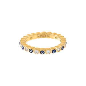  Bezel Evil Eye Ring - Adina Eden's Jewels