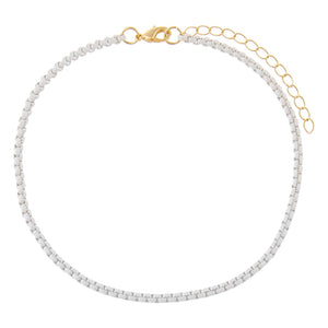 White Colored Enamel Rope Chain Anklet - Adina Eden's Jewels