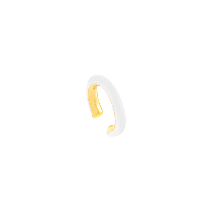 White / Single Enamel Colored Ear Cuff - Adina Eden's Jewels