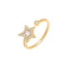 Pearl White / 7 Pavé Open Star Stone Ring - Adina Eden's Jewels