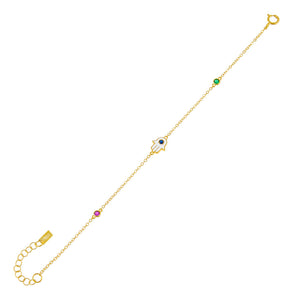Multi-Color CZ Hamsa Bracelet - Adina Eden's Jewels