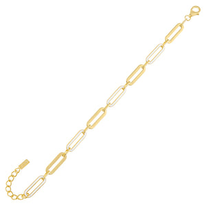 Yellow Pastel Enamel Oval Link Bracelet - Adina Eden's Jewels