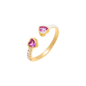  Open Heart Bezel Enamel Ring - Adina Eden's Jewels