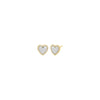 Mother of Pearl / Pair Colored Stone Pavé Heart Stud Earring - Adina Eden's Jewels