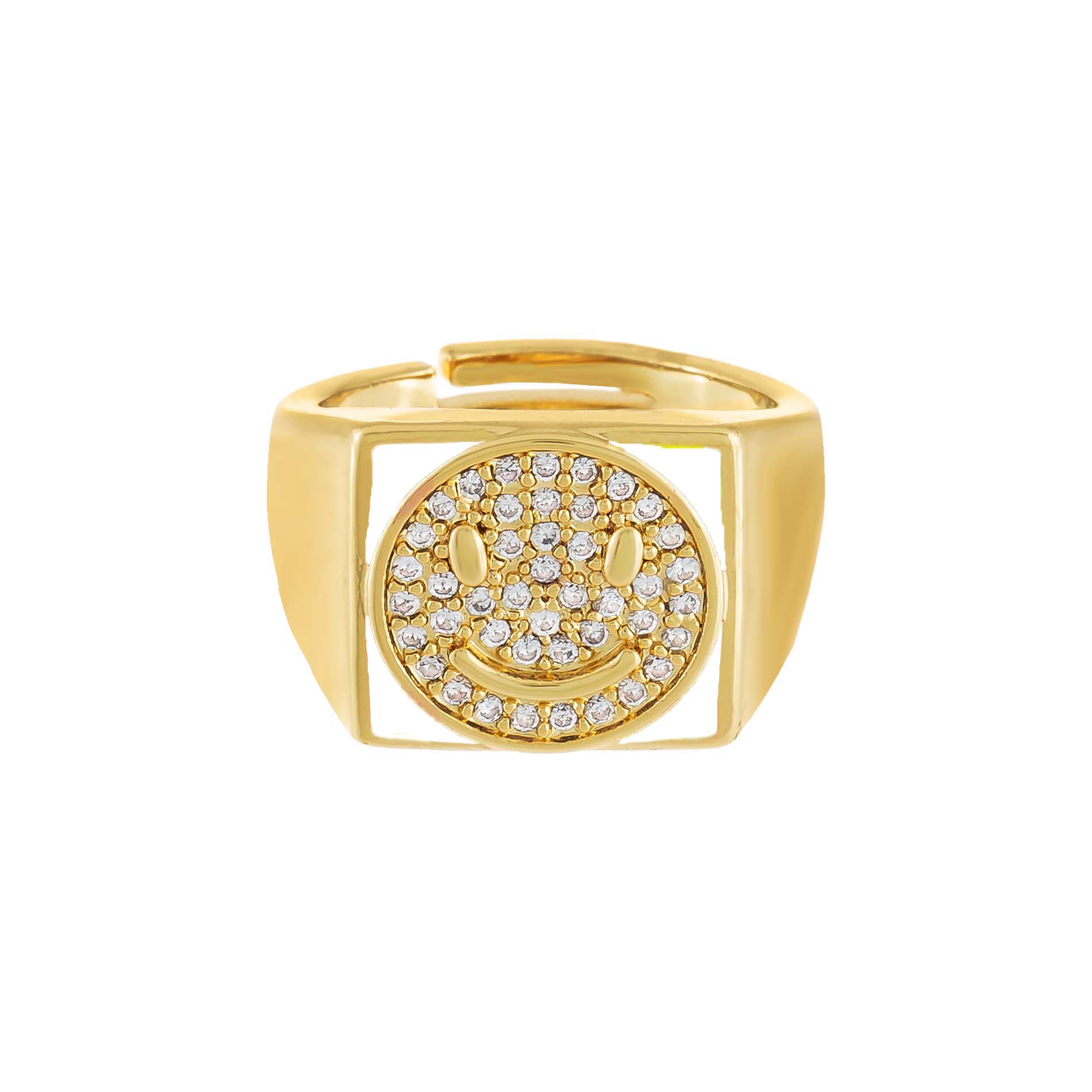 Chunky smiley discount face ring