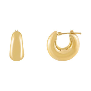 14K Gold Chunky Huggie Earring 14K - Adina Eden's Jewels