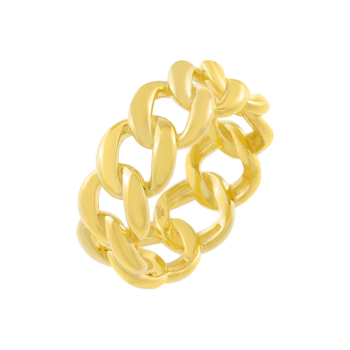 Gold / 7 Chunky Cuban Chain Ring - Adina Eden's Jewels