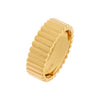 14K Gold / 6.5 Wide Solid Ribbed Band 14K - Adina Eden's Jewels