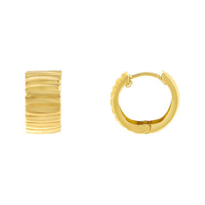 14K Gold Striped Huggie Earring 14K - Adina Eden's Jewels