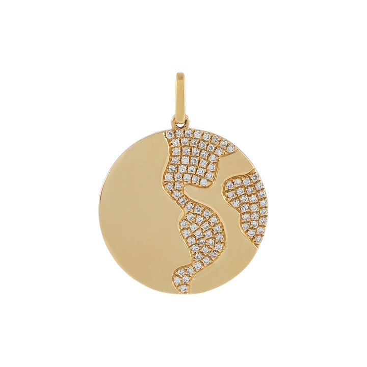 14K Gold Diamond Globe Coin Charm 14K - Adina Eden's Jewels