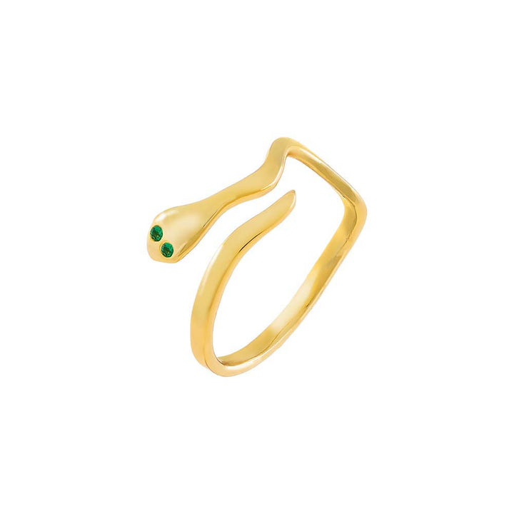 Gold / 6 CZ Snake Wrap Ring - Adina Eden's Jewels