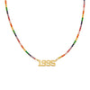 Multi-Color Year Nameplate Rainbow Tennis Necklace - Adina Eden's Jewels