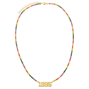  Year Nameplate Rainbow Tennis Necklace - Adina Eden's Jewels
