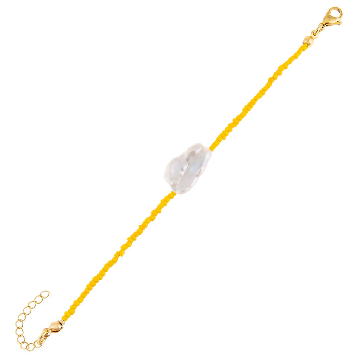 Yellow Baroque Pearl Color Beaded Bracelet - Adina Eden's Jewels