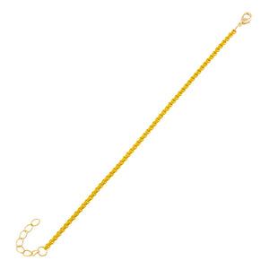 Yellow Colored Enamel Rope Chain Bracelet - Adina Eden's Jewels
